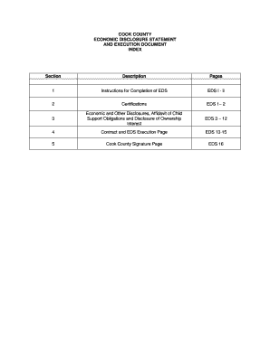 Cook County Economic Disclosure Statement
