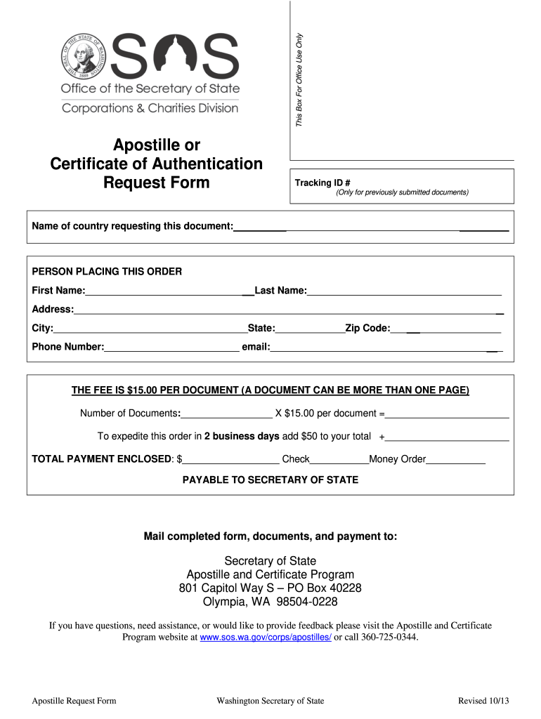 Washington State Apostille Request Form Fill Out Sign Online DocHub