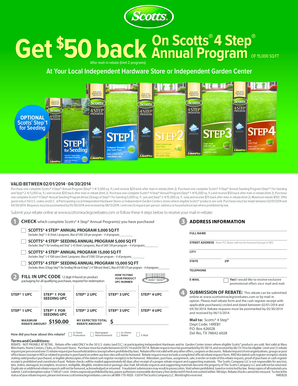 Scotts 4 Step Annual Program Rebate Form