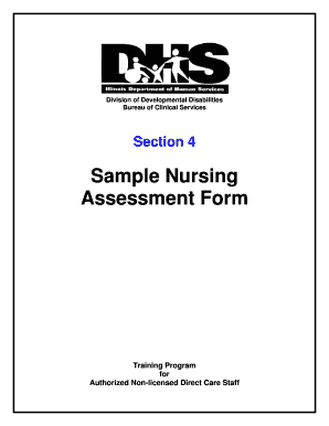 Nursing Assessment Form for Direct Care Staff