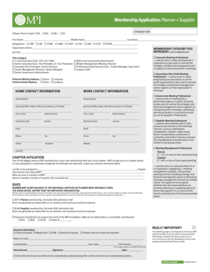 Membership Application for Meeting Professionals International