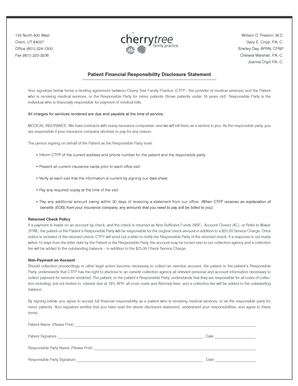 Patient Financial Responsibility Disclosure Statement