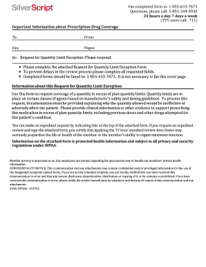 Request for Quantity Limit Exception Form