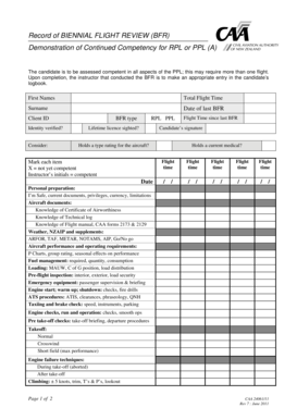 Biennial Flight Review Form