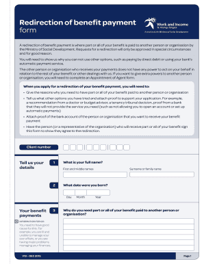 Redirection of Benefit Payment Form