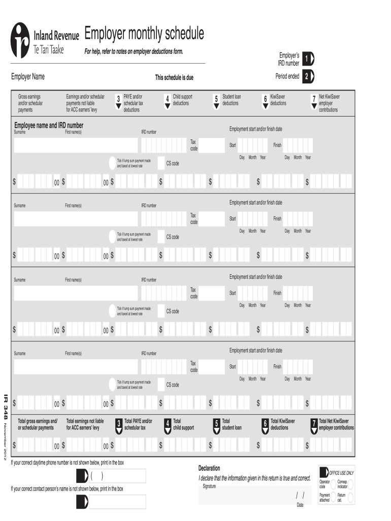 employer monthly schedule Preview on Page 1