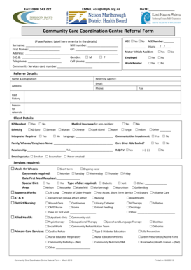 Community Care Coordination Centre Referral Form