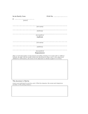 Family Court Affidavit Form