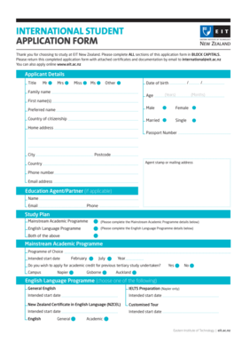 International Student Application Form