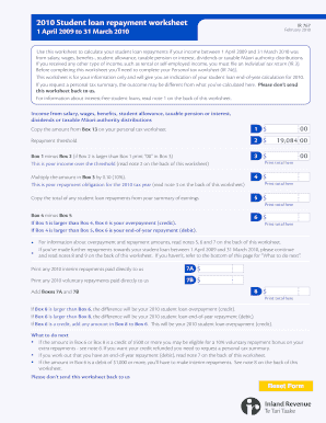 Student Loan Repayment Worksheet IR 767
