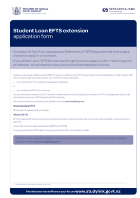 STUDENT LOAN EFTS EXTENSION - studylink govt