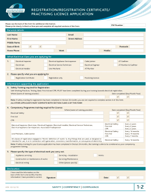 New Zealand Electrical Worker Registration Application