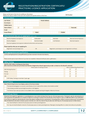 New Zealand Electrical Worker Practising Licence Application