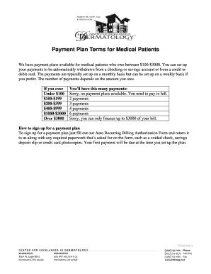 Medical Patient Payment Plan Agreement