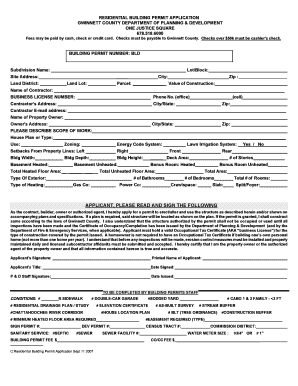 Gwinnett County Residential Building Permit Application