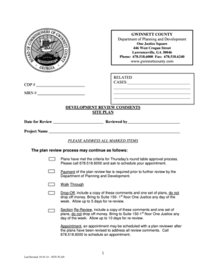 Gwinnett County Site Plan Review Form