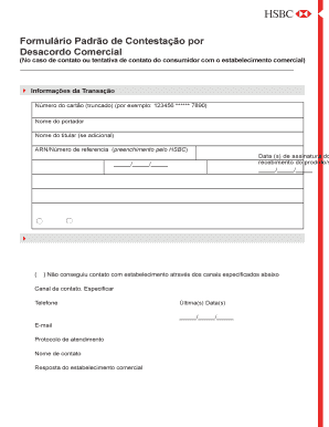 Formulário Padrão de Contestação por Desacordo Comercial