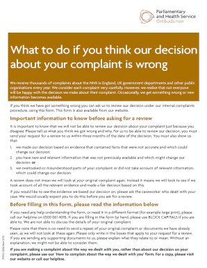 UK Complaint Review Request Form