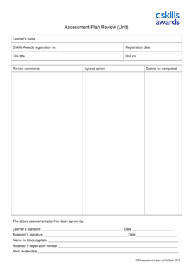Assessment Plan Review Form