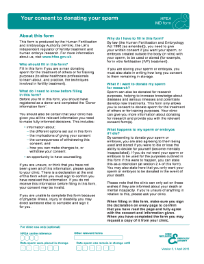 UK Sperm Donation Consent Form