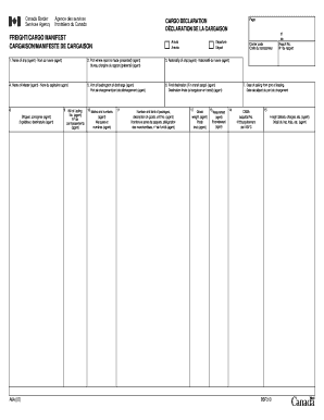 Freight Cargo Manifest Form A6A