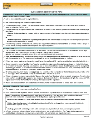 Canada Savings Transfer Form 533