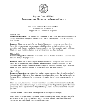 Illinois Court Fee Waiver Order
