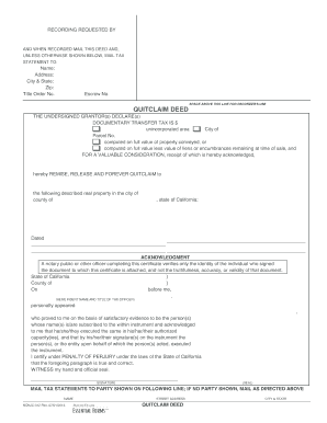 California Quitclaim Deed