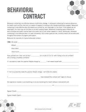Behavioral Contract for Exercise Adherence