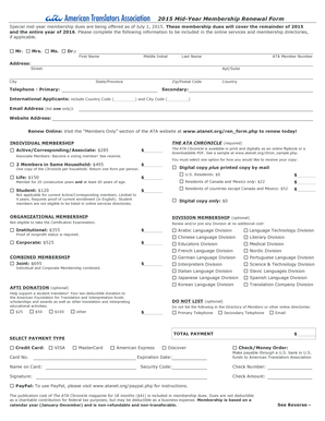 ATA Membership Renewal Form