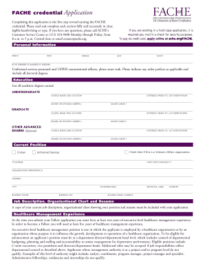 FACHE Credential Application