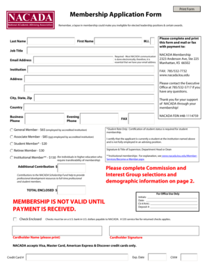 NACADA Membership Application Form