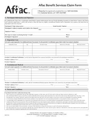 Aflac Flexible Spending Account Claim Form