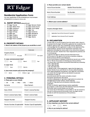 Residential Application Form