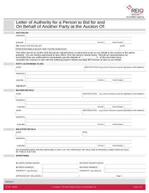 Real Estate Auction Authority Letter