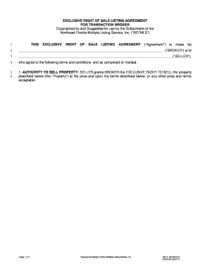Exclusive Right of Sale Listing Agreement