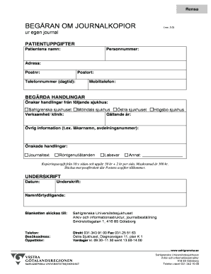 Swedish Medical Record Request Form
