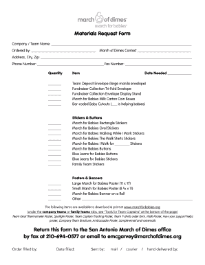 Materials Request Form
