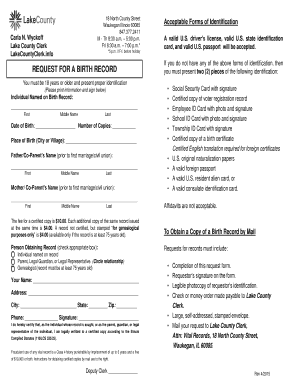 Request for a Birth Record