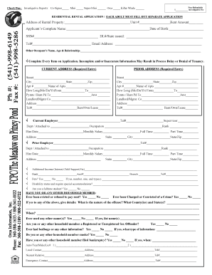 Residential Rental Application