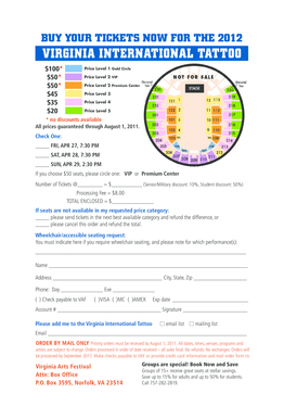 Virginia International Tattoo Ticket Order Form