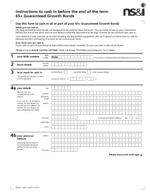 65+ Guaranteed Growth Bonds Cash In Form