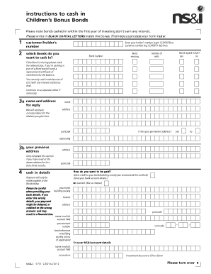 Children's Bonus Bonds Redemption Form