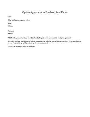 Real Estate Option Agreement