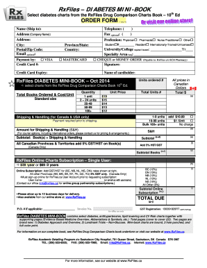 RxFiles Diabetes Mini-Book Order Form