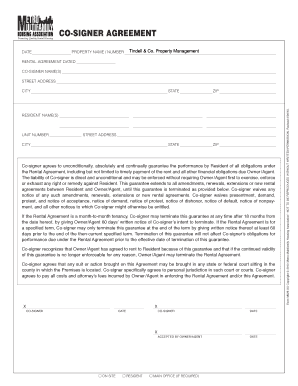 Co-Signer Agreement for Rental Property