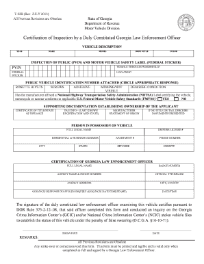Georgia Vehicle Inspection Certification
