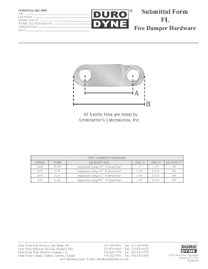 Fire Damper Hardware Submittal Form