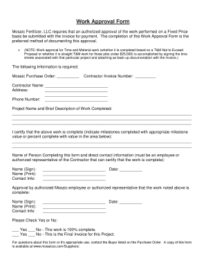 Work Approval Form