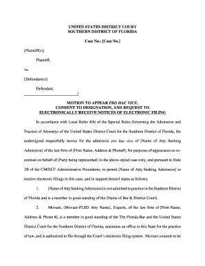 Motion to Appear Pro Hac Vice